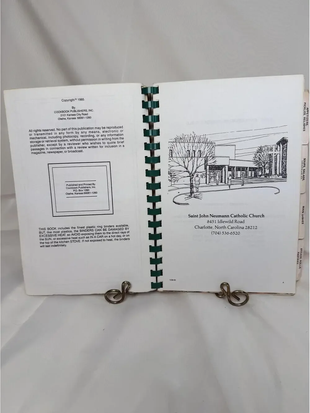 1985 Catholic Church Community Cookbook Charlotte NC Southern Recipes
